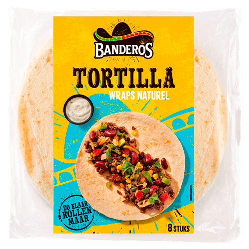 Foto van Banderos Tortilla wraps 8 st. op witte achtergrond