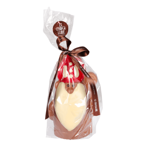 Foto van Le Chocaleur Holfiguur sinterklaas op witte achtergrond