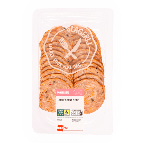 Foto van DekaVers Grillworst jalapeno op witte achtergrond