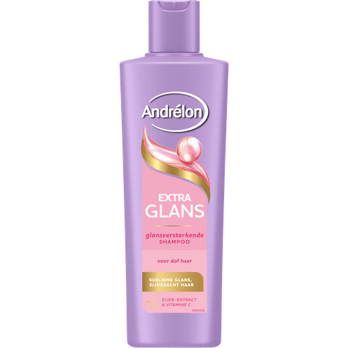 Foto van Andrélon Shampoo extra glans op witte achtergrond