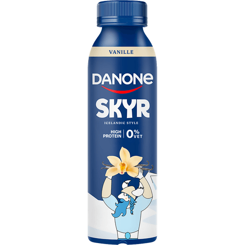 Foto van Danone Skyr drink vanille op witte achtergrond