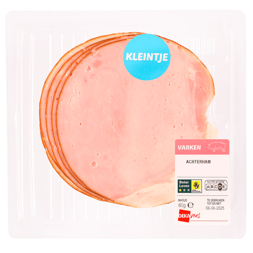 Foto van DekaVers Achterham op witte achtergrond