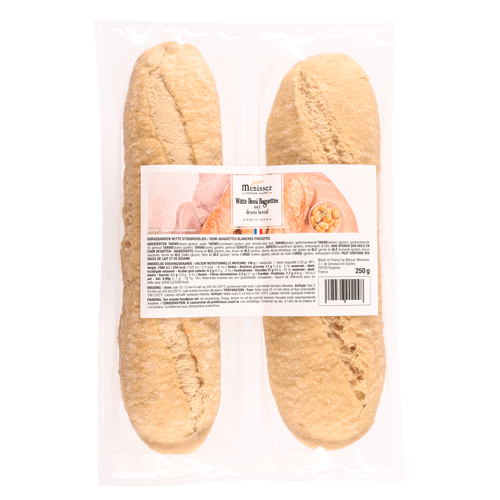 Foto van MENISSEZ Demi baguette desem wit 2 stuks op witte achtergrond