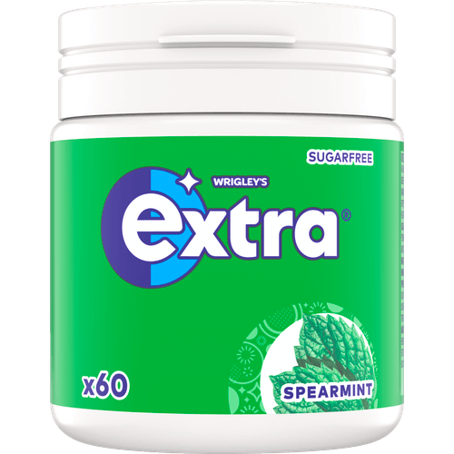 Foto van Extra Spearmint bottle suikervrij op witte achtergrond