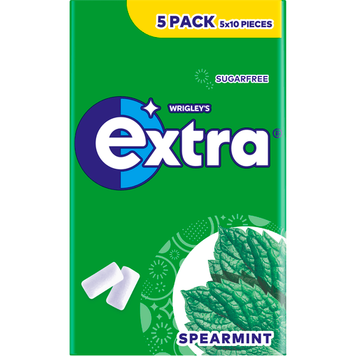 Foto van Extra Spearmint 5-pack op witte achtergrond