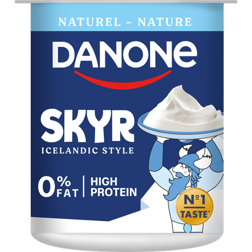 Foto van Danone Skyr naturel op witte achtergrond