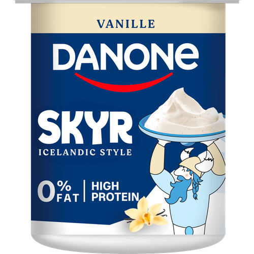 Foto van Danone Skyr vanille op witte achtergrond