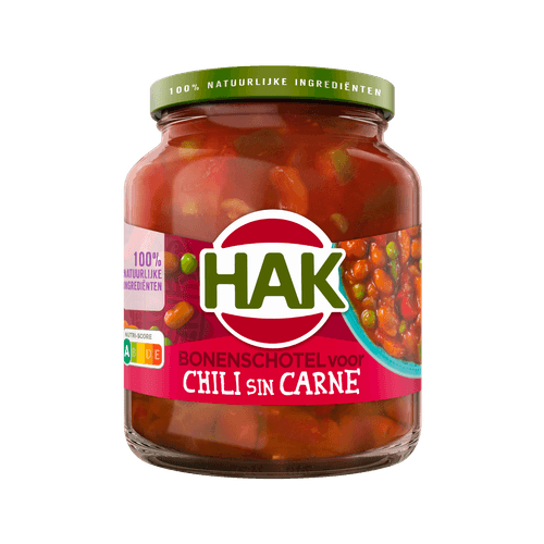 Foto van Hak Bonenschotel chili con carne op witte achtergrond