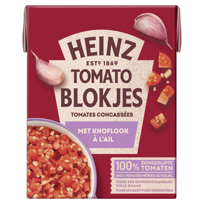 Heinz Tomaten blokjes met knoflook