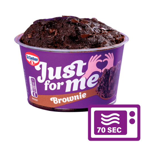 Foto van Dr. Oetker Just for me brownies op witte achtergrond