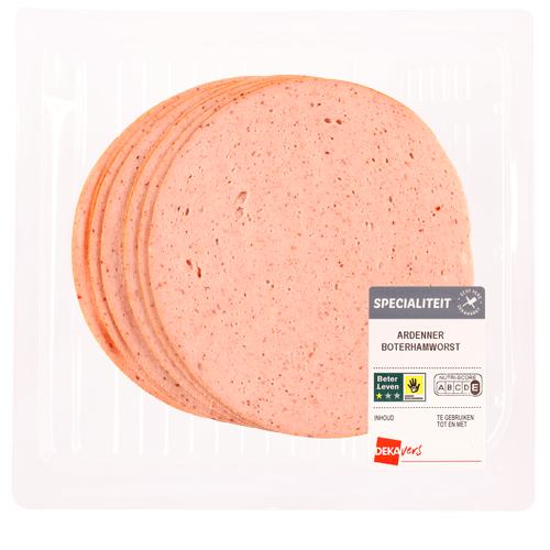 Foto van DekaVers Ardenner boterhamworst op witte achtergrond