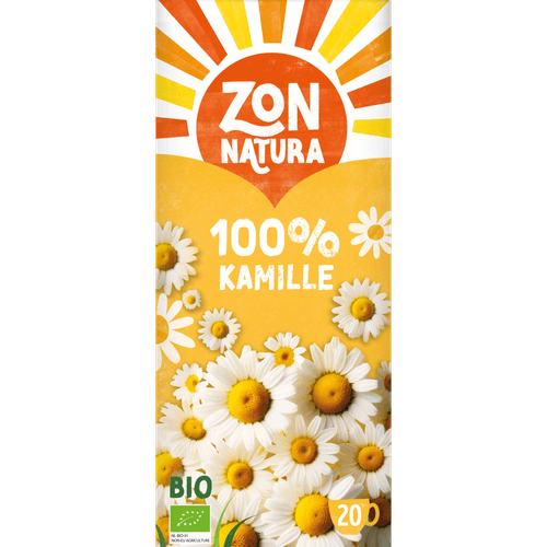 Foto van Zonnatura Biologische kruidenthee kamille op witte achtergrond