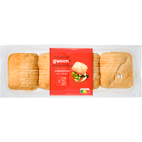 Foto van G'woon Ciabattina 4 st. op witte achtergrond
