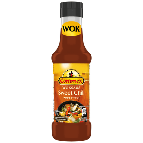 Foto van Conimex Woksaus sweet chili op witte achtergrond