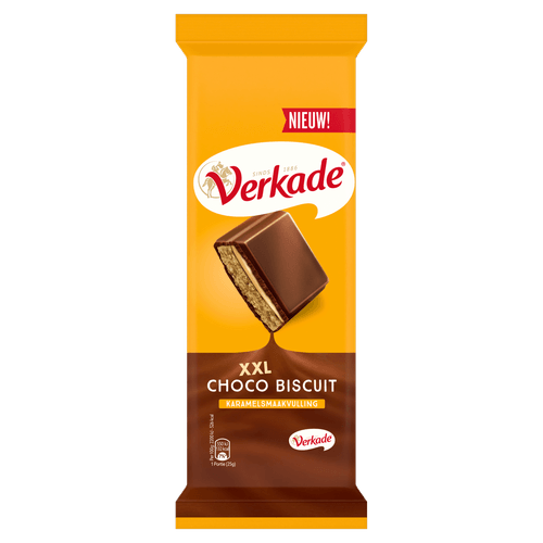 Foto van Verkade XXL choco biscuit karamel op witte achtergrond