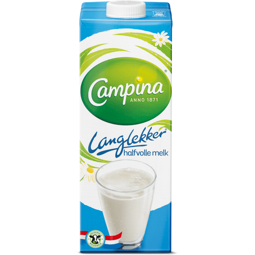 Foto van Campina Houdbare halfvolle melk langlekker op witte achtergrond