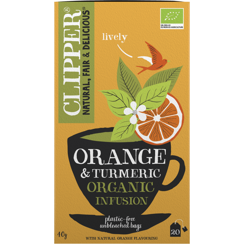 Clipper Kruidenthee orange-turmeric kop 20 zakjes