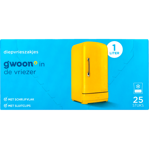 Foto van G'woon Diepvrieszakken 1l op witte achtergrond