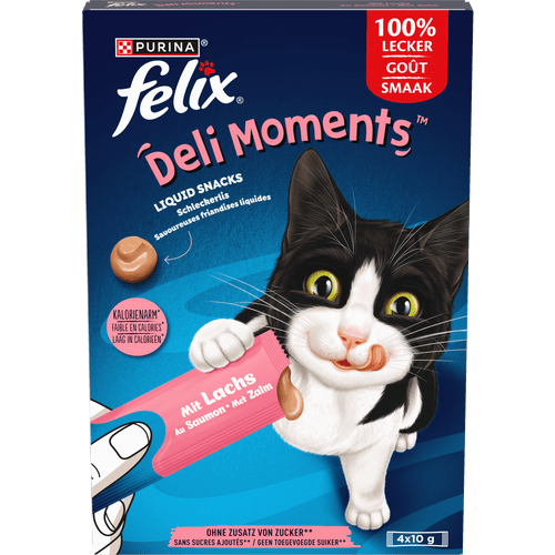 Foto van Felix Kattensnacks deli moments salmon 4 st. op witte achtergrond