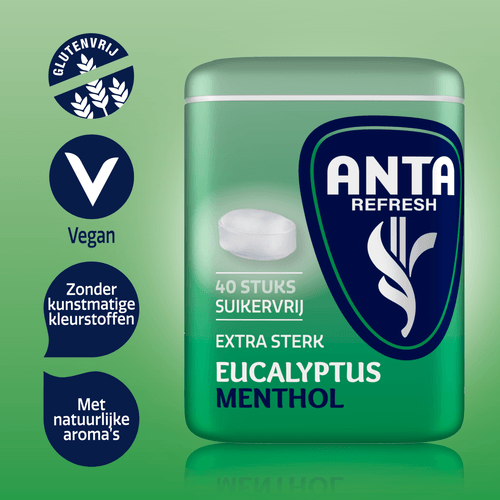Foto van ANTA Refresh eucalyptus op witte achtergrond