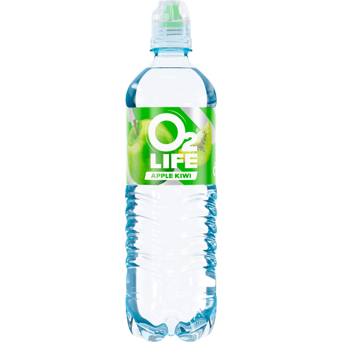 Foto van O2Life Mineraalwater appel kiwi op witte achtergrond