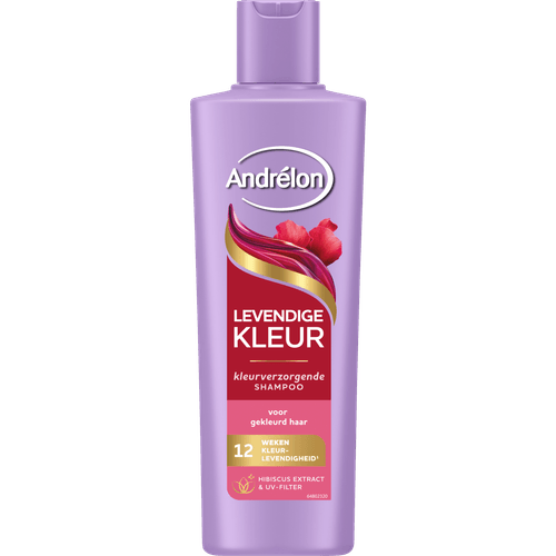 Foto van Andrélon Shampoo levendige kleur op witte achtergrond