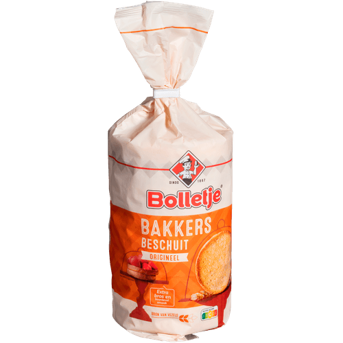 Foto van Bolletje Beschuit bakkers origineel 10 st. op witte achtergrond