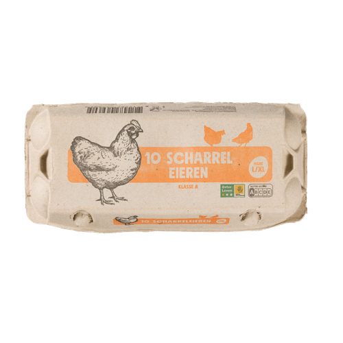 Foto van Scharreleieren wit l/xl op witte achtergrond