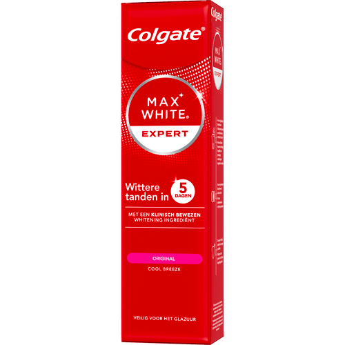Foto van Colgate Tandpasta max white expert op witte achtergrond