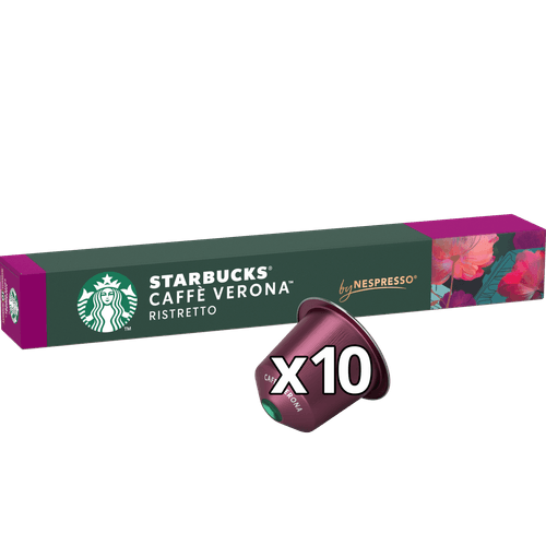 Foto van Starbucks Koffiecups cafe verona dark roast op witte achtergrond