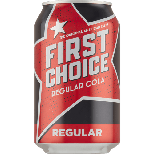 Foto van First Choice Cola Cola op witte achtergrond