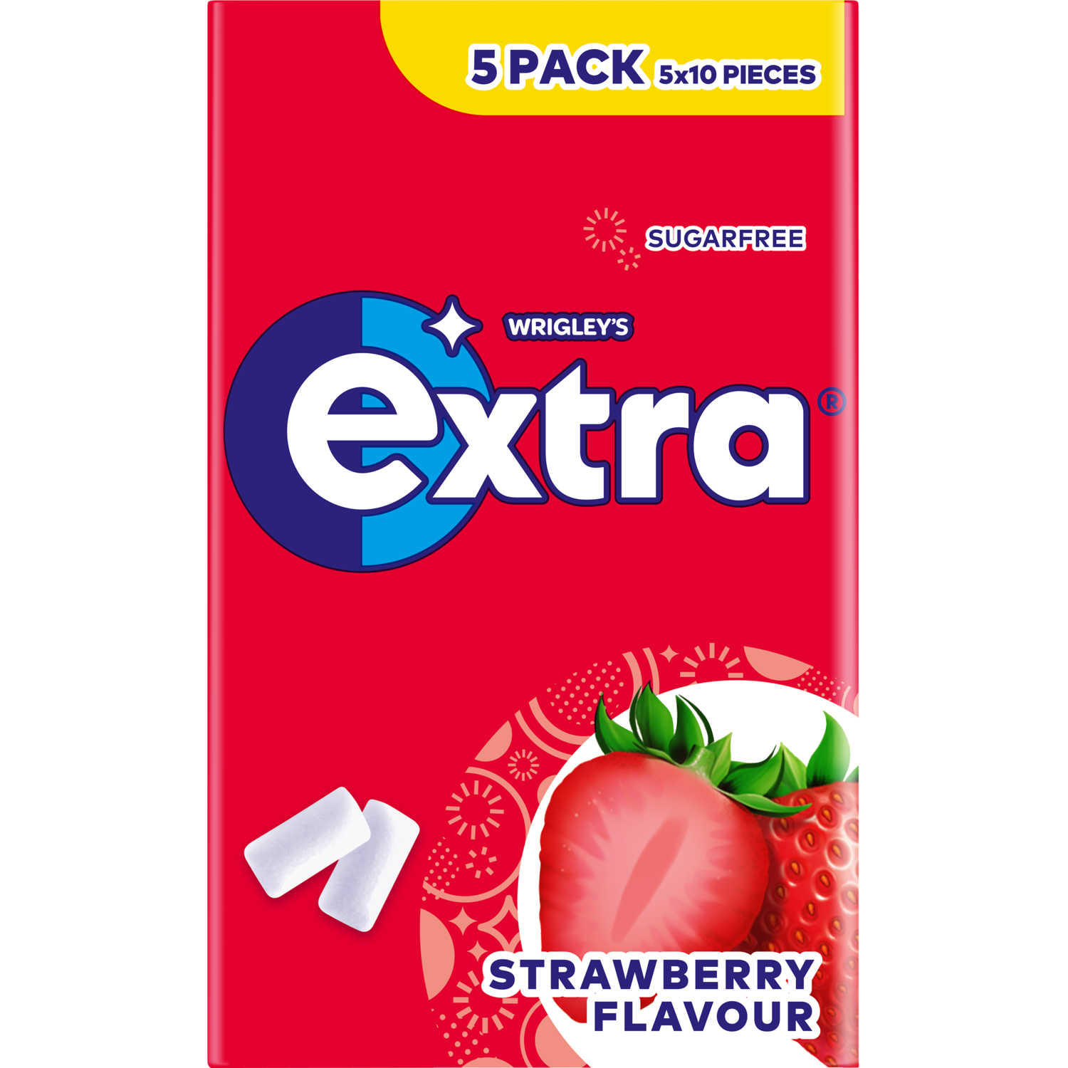 Extra Strawberry suikervrij 5-pack