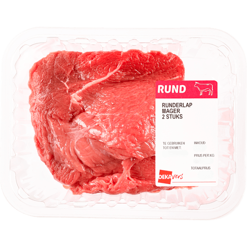 Foto van DekaVers Magere runderlappen 2 stuks op witte achtergrond