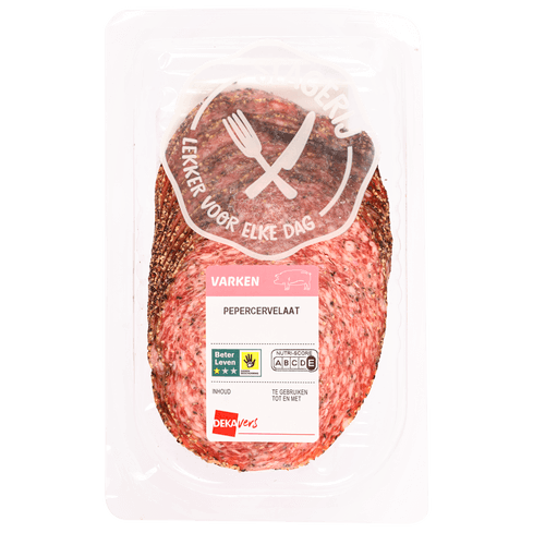 Foto van DekaVers Pepercervelaat op witte achtergrond
