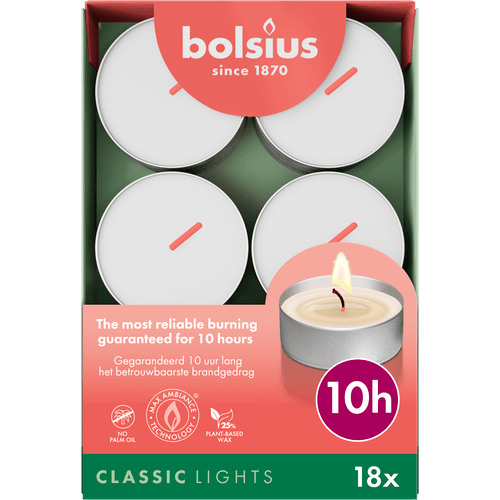 Foto van Bolsius Theelichten maxi 10 uur op witte achtergrond
