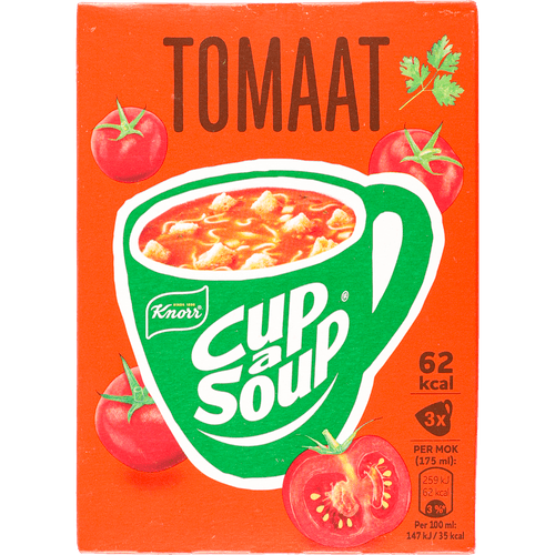 Foto van Knorr Cup-a-soup tomaat 3 st. op witte achtergrond