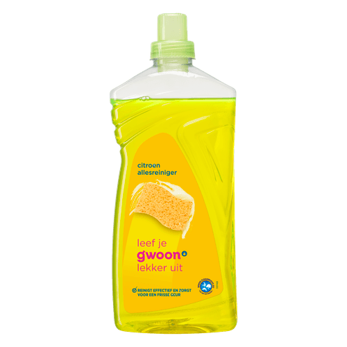 Foto van G'woon Allesreiniger citroen op witte achtergrond