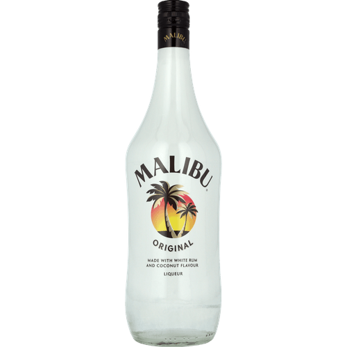 Foto van Malibu Caribbean rum op witte achtergrond
