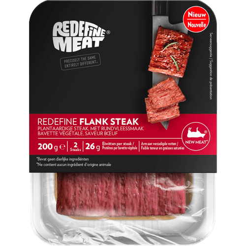 Foto van Redefine meat Biefstuk op witte achtergrond