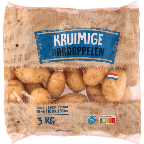 Foto van Kruimige aardappelen op witte achtergrond