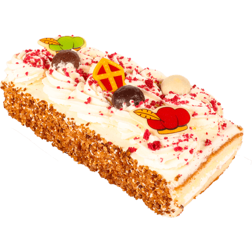 Foto van Slagroomschnitt op witte achtergrond