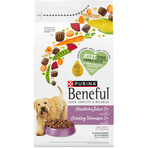 Foto van Beneful Hondenvoer gelukkig volwassen 7+ jaar op witte achtergrond