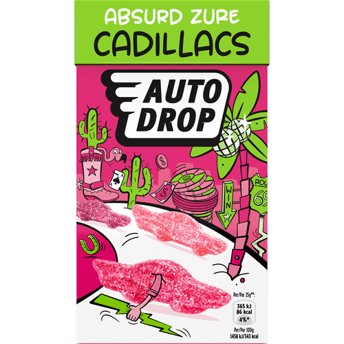 Foto van Autodrop Absurd Zure Cadillacs op witte achtergrond