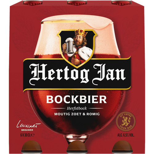 Foto van Hertog Jan Herfstbock op witte achtergrond