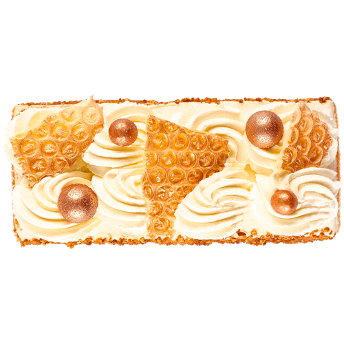 Foto van Slagroomschnitt op witte achtergrond