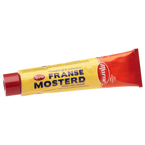 Foto van Marne Mosterd frans op witte achtergrond