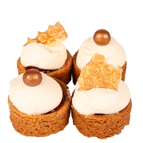 Foto van DekaVers Mini kerst gebakjes 4 stuks op witte achtergrond