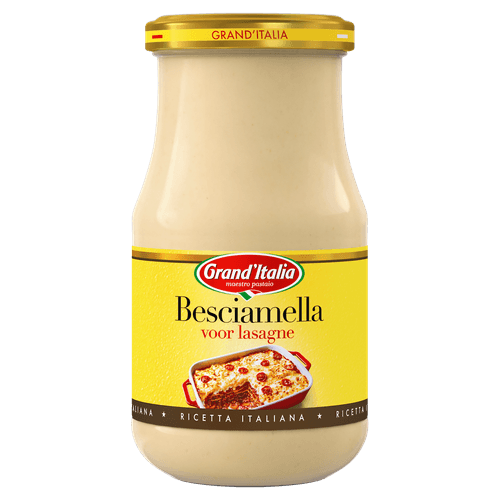 Foto van Grand'Italia Pastasaus besciamella op witte achtergrond