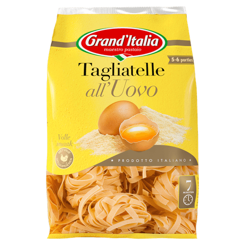 Foto van Grand'Italia Tagliatelle uovo op witte achtergrond