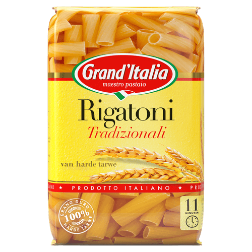 Foto van Grand'Italia Rigatoni op witte achtergrond